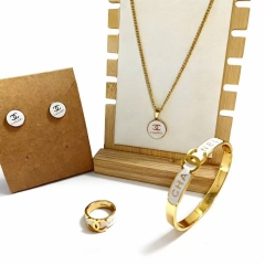 Stainless steel jewelry necklace Earrings Bracelet ring Wholesale