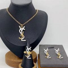 Stainless steel jewelry necklace Earrings Bracelet ring Wholesale