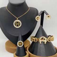 Stainless steel jewelry necklace Earrings Bracelet ring Wholesale