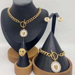 Stainless steel jewelry necklace Earrings Bracelet ring Wholesale