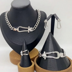 Stainless steel jewelry necklace Earrings Bracelet ring Wholesale