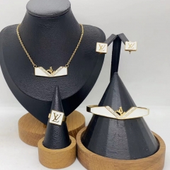 Stainless steel jewelry necklace Earrings Bracelet ring Wholesale