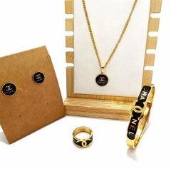 Stainless steel jewelry necklace Earrings Bracelet ring Wholesale