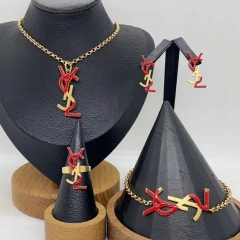 Stainless steel jewelry necklace Earrings Bracelet ring Wholesale