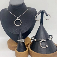 Stainless steel jewelry necklace Earrings Bracelet ring Wholesale