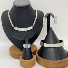 Stainless steel jewelry necklace Earrings Bracelet ring Wholesale