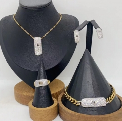 Stainless steel jewelry necklace Earrings Bracelet ring Wholesale