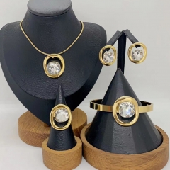 Stainless steel jewelry necklace Earrings Bracelet ring Wholesale