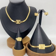 Stainless steel jewelry necklace Earrings Bracelet ring Wholesale