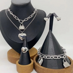 Stainless steel jewelry necklace Earrings Bracelet ring Wholesale