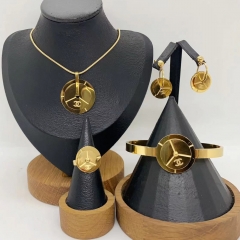 Stainless steel jewelry necklace Earrings Bracelet ring Wholesale