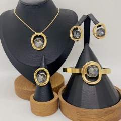 Stainless steel jewelry necklace Earrings Bracelet ring Wholesale