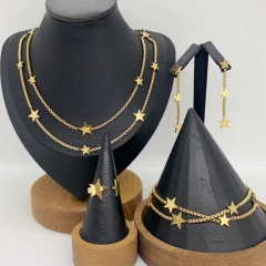 Stainless steel jewelry necklace Earrings Bracelet ring Wholesale