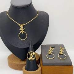 Stainless steel jewelry necklace Earrings Bracelet ring Wholesale