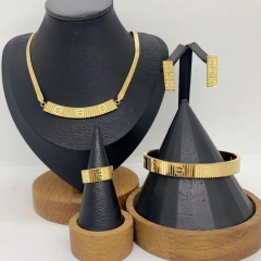 Stainless steel jewelry necklace Earrings Bracelet ring Wholesale