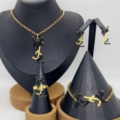 Stainless steel jewelry necklace Earrings Bracelet ring Wholesale