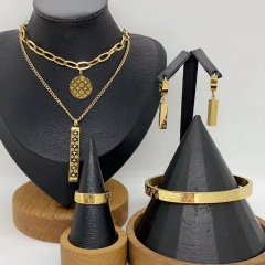 Stainless steel jewelry necklace Earrings Bracelet ring Wholesale
