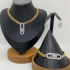 Stainless steel jewelry necklace Earrings Bracelet ring Wholesale