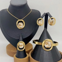Stainless steel jewelry necklace Earrings Bracelet ring Wholesale