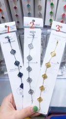 Fashion Popular Stainless Steel Four Leaf Clover Jewelry VCA Bracelet Wholesale for Women