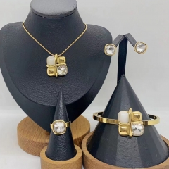 Stainless steel jewelry necklace Earrings Bracelet ring Wholesale