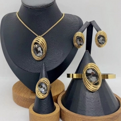 Stainless steel jewelry necklace Earrings Bracelet ring Wholesale
