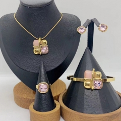 Stainless steel jewelry necklace Earrings Bracelet ring Wholesale