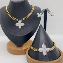 Stainless steel jewelry necklace Earrings Bracelet ring Wholesale