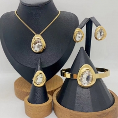 Stainless steel jewelry necklace Earrings Bracelet ring Wholesale
