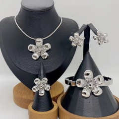 Stainless steel jewelry necklace Earrings Bracelet ring Wholesale