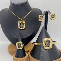 Stainless steel jewelry necklace Earrings Bracelet ring Wholesale