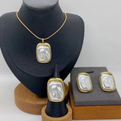 Stainless steel jewelry necklace Earrings Bracelet ring Wholesale