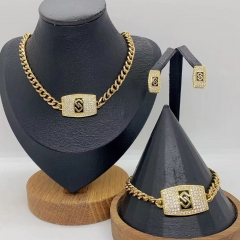 Stainless steel jewelry necklace Earrings Bracelet ring Wholesale