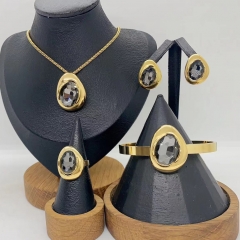 Stainless steel jewelry necklace Earrings Bracelet ring Wholesale