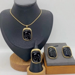 Stainless steel jewelry necklace Earrings Bracelet ring Wholesale