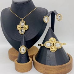 Stainless steel jewelry necklace Earrings Bracelet ring Wholesale
