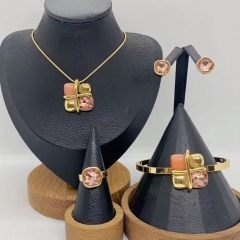Stainless steel jewelry necklace Earrings Bracelet ring Wholesale