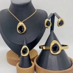 Stainless steel jewelry necklace Earrings Bracelet ring Wholesale