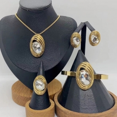 Stainless steel jewelry necklace Earrings Bracelet ring Wholesale
