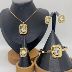 Stainless steel jewelry necklace Earrings Bracelet ring Wholesale
