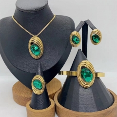 Stainless steel jewelry necklace Earrings Bracelet ring Wholesale