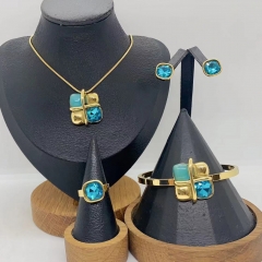 Stainless steel jewelry necklace Earrings Bracelet ring Wholesale