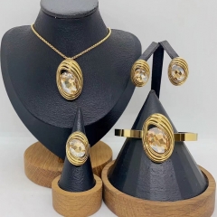 Stainless steel jewelry necklace Earrings Bracelet ring Wholesale