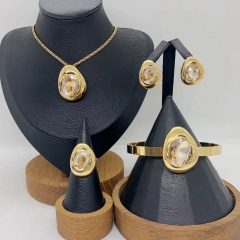 Stainless steel jewelry necklace Earrings Bracelet ring Wholesale