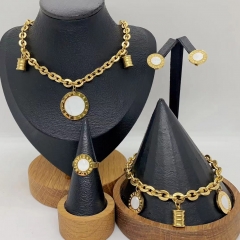 Stainless steel jewelry necklace Earrings Bracelet ring Wholesale