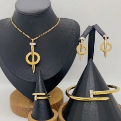 Stainless steel jewelry necklace Earrings Bracelet ring Wholesale