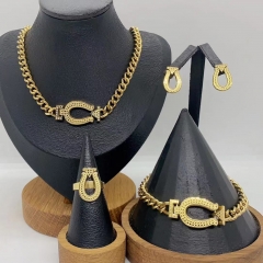 Stainless steel jewelry necklace Earrings Bracelet ring Wholesale