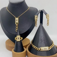 Stainless steel jewelry necklace Earrings Bracelet ring Wholesale