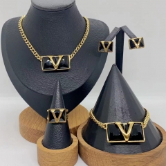 Stainless steel jewelry necklace Earrings Bracelet ring Wholesale