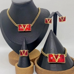 Stainless steel jewelry necklace Earrings Bracelet ring Wholesale